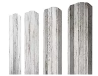 Штакетник М-образный фигурный Grandline Print Elite А 0,45 b=100 Snow Wood TwinColor