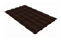Металлочерепица Grand Line Квадро профи Drap ТХ 0,5 RAL8017