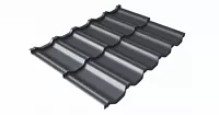 Металлочерепица Grand Line Квинта Уно Rooftop бархат 0,5 RAL7024 0,72*1,21
