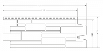 Фасадная панель Grand Line Камелот Design 1115 x 390 песочный со швом RAL 7006